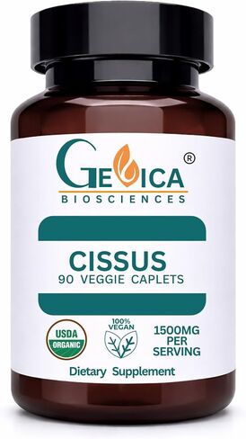 Cissus Quadrangularis – USDA Organic, 1500 mg per Serving, Whole Herb, No Extract, NPOP & BioAgriCert Certified, 90 Vegan Caplets in Saudi Arabia