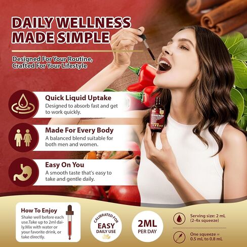 Berberine with Ceylon Cinnamon Supplement Liquid Drops, 1900mg 14-in-1 Herbal Complex with Turmeric, Bitter Melon, Panax Ginseng, Turmeric & Soursop, Metabolic & Immune Support for Men & Women, 90ml in Saudi Arabia