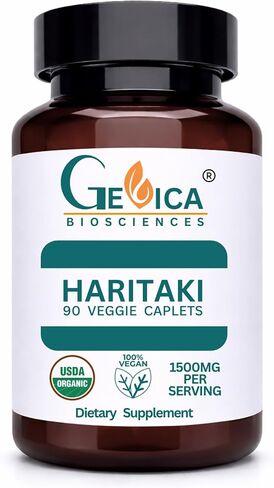 Haritaki – USDA Organic, 1500 mg per Serving, Terminalia Chebula Whole Fruit Powder, No Extract, NPOP & BioAgriCert Certified, 90 Caplets in Saudi Arabia