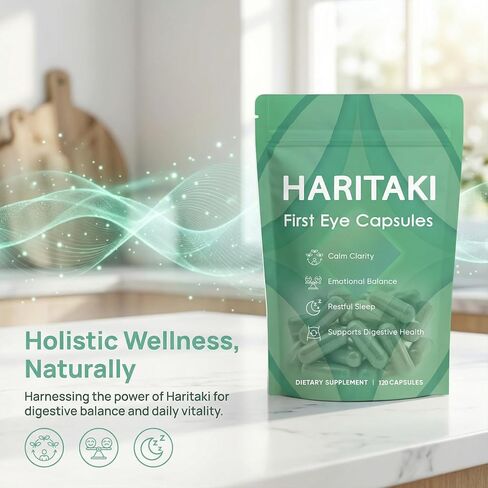 Haritaki First Eye Capsules Organic – Digestive & Daily Wellness Support with Terminalia Chebula Fruit Extract, Clean Label Daily, Non GMO, Vegan 120 Capsules (1) in Saudi Arabia