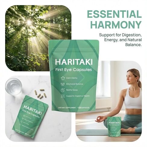Haritaki First Eye Capsules Organic – Digestive & Daily Wellness Support with Terminalia Chebula Fruit Extract, Clean Label Daily, Non GMO, Vegan 120 Capsules (1) in Saudi Arabia