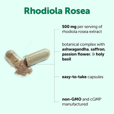 Micro Ingredients Rhodiola Rosea Supplement, 240 Vegetarian Capsules | Rhodiola Rosea Extract Powder with Ashwagandha, Saffron, Passion Flower & Holy Basil | Non-GMO, Gluten Free in Kuwait