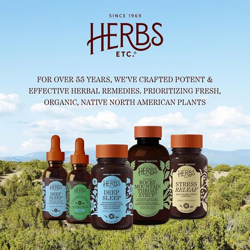 Herbs Etc. Stress ReLeaf Softgels - Herbal Supplement for Stress Support - Ashwagandha, Holy Basil & Passionflower - Soothing Relaxation Support - Gluten-Free & Organic - 60 Count (60 Servings) in Kuwait