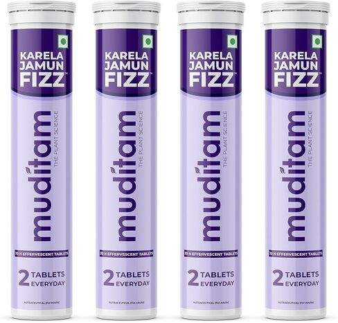 Muditam Ayurveda Effervescent Tablets for Sugar Karela Jamun Fizz- Pack of 2 in Saudi Arabia