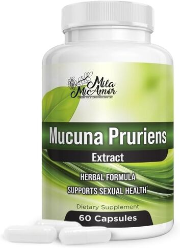 Mila Miamor Mucuna Pruriens Extract Capsules 350mg, Standardized 15% Extract, Overall Sexual Wellness and Mood Support, Herbal Formula, Non-GMO, Third-Party Tested, Made in USA, 60 Capsules in Saudi Arabia