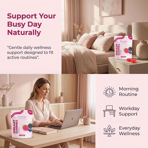 Bloomin Shilajit Gummies for Women - Feminine Wellness Supplement with Natural Energy & Daily Balance, Mixed Berry Flavor, Daily Herbal Gummies for Women - 30 Count in Saudi Arabia
