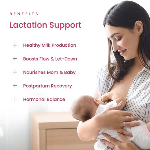 Lactation Support Breastfeeding Supplement with Organic Moringa, Goat’s Rue, Shatavari, Alfalfa, Fennel, Lactation Supplement for Milk Supply Increase, Breast Milk Supply Booster - 120 Vegan Capsules in Saudi Arabia