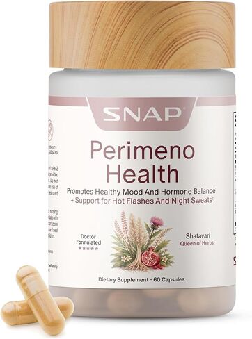 Snap Supplements Perimeno Health, Perimenopause Support Supplement for Women, Botanical Complex with Shatavari for Hormone Balance and Harmony, Mood and Vitality, 60 Capsules in Saudi Arabia