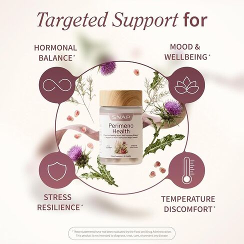 Snap Supplements Perimeno Health, Perimenopause Support Supplement for Women, Botanical Complex with Shatavari for Hormone Balance and Harmony, Mood and Vitality, 60 Capsules in Saudi Arabia