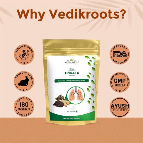 Trikatu Powder - an Organic Blend of Three Magical Ingredients for Enhancing Immunity and Boosting Digestive Strength 100% Pure and Natural(100 GM) in Saudi Arabia