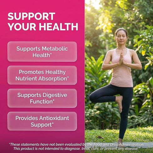Berberine 1000mg Supplement with Apple Cider Vinegar Capsules - Women's Metabolic Support with Ceylon Cinnamon, Chromium Picolinate 1000mcg & Black Pepper Extract - Metabolic Wellness - 90 Count in Kuwait