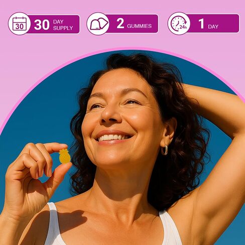 Her Juicy Feminine Probiotics Gummies with Slippery Elm, Tropical Pineapple Flavor | Supports ph Balance for Women, Digestive & Immune Health | 60 Gummies (1 Pack) in Kuwait