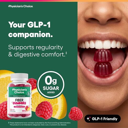 علكات الألياف من اختيار الطبيب لدعم GLP-1 - بدون سكر مضاف ونباتي - ليمون التوت - صمغ ألياف البريبايوتك لجذور الهندباء الطبيعية - صحة الجهاز الهضمي وانتظامه للنساء والرجال - 60 قيراط in Kuwait