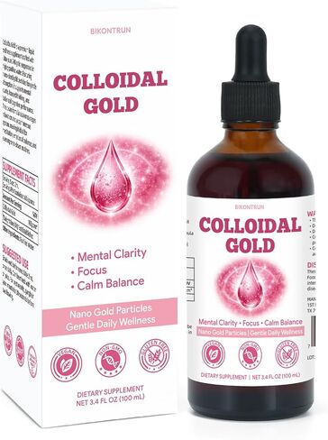 Colloidal Gold 3.4 oz Liquid, 24K Pure Gold Nano Particles Easy to Use, 100ppm Colloidal Gold Support Focus, for Consistent Daily Energy in Saudi Arabia
