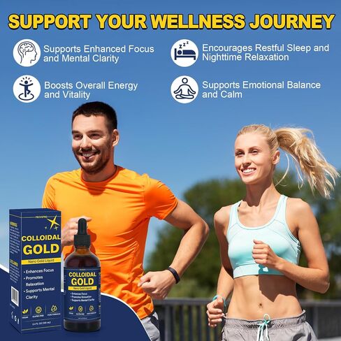 Colloidal Gold 100ppm Drop 3.4 oz, 99% Pure 24K Nano Gold, Particles Premium Colloidal Gold for Clarity Focus Balance, Daily Wellness Routine Smooth Liquid Formula, Easy to Use High Purity Gold in Saudi Arabia
