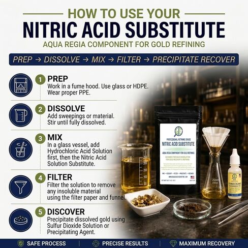 Gemtone Aqua Regia Gold Refining Supply Kit | Professional Grade Powders + Stannous Chloride | Resealable Mylar Bags with Instructions for Beginners in Saudi Arabia