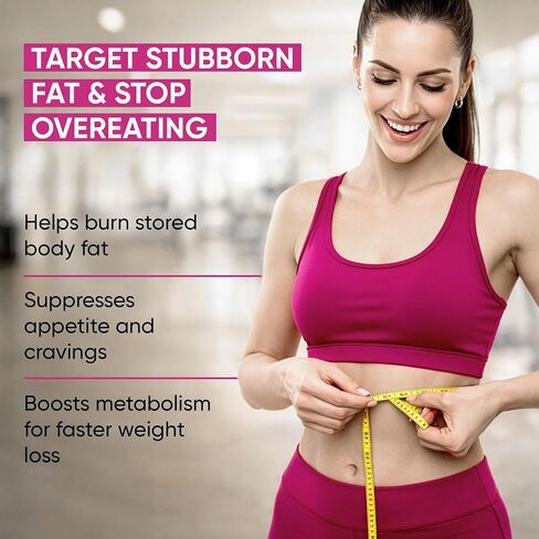 Thermogenic Fat Burner Weight Loss Diet Pills for Women - GLP-1 Support with Raspberry Ketones, Green Tea Extract, Green Coffee & Garcinia - Appetite Suppressant & Metabolism Booster 1 month 60 caps in Saudi Arabia