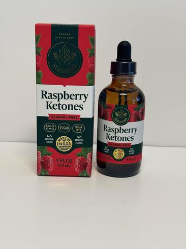 HERBAMAMA Raspberry Ketones Liquid Supplement - Metabolic Wellness Support - Daily Energy & Active Lifestyle Formula - Vegan, Non-GMO, Alcohol-Free & Sugar-Free, 168-Day Supply in Kuwait
