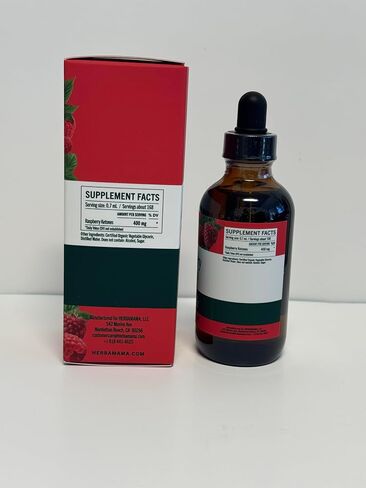 HERBAMAMA Raspberry Ketones Liquid Supplement - Metabolic Wellness Support - Daily Energy & Active Lifestyle Formula - Vegan, Non-GMO, Alcohol-Free & Sugar-Free, 168-Day Supply in Kuwait