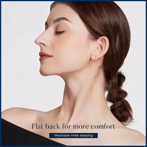 IEFWELL 3 Pairs Moissanite Earrings for Women Men, D-E Color VVS1 Moissanite Flatback Stud Earrings Set Silver Plated Cartilage Piercing Birthday Gifts for Women Men in Kuwait
