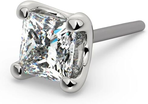 FreshTrends 14K Gold Princess-Cut VS1 Diamond Nose Ring - Flatback Pushpin End Fine Piercing Jewelry in Kuwait