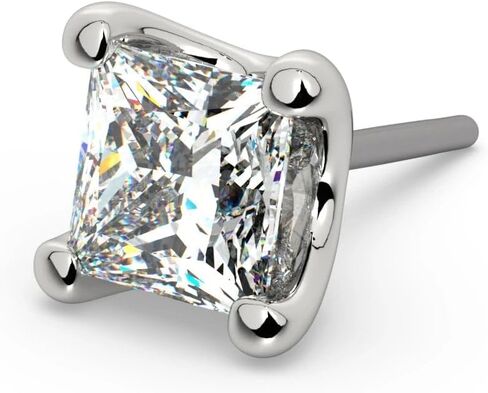 FreshTrends 14K Gold Princess-Cut VS1 Diamond Nose Ring - Flatback Pushpin End Fine Piercing Jewelry in Kuwait