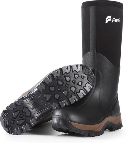 8 Fans Waterproof Rubber Boots for Men & Women, 6mm Neoprene Rain Boots with Adjustable Calf Gusset, Anti-Slip Outdoor Work Boots for Fishing, Gardening,Hunting& Farming in Saudi Arabia