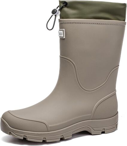 WOWSTICK Waterproof Rain Boots for Men and Women Lightweight Slip Resistant Fishing Deck Garden Mid-calf Outdoor Work Booties in Saudi Arabia