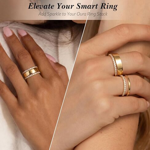 Purplepig Stackable Rings for Women Non Tarnish, Two Tone Mixed Metal Dainty Eternity Band Set, 14K Gold & Sterling Silver Plated Cubic Zirconia Hypoallergenic Wedding Thumb Pinky Rings Size 4-11 in Saudi Arabia