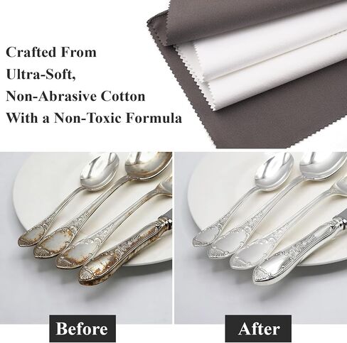 4pcs Jewelry Cleaning Cloth – Extra Large Silver Polishing Cloth 10x12 Inch, Tarnish Remover Fabric For Sterling Silver, Gold & Platinum – Safe For Diamonds, Gemstones,Watches, Coins, Silverware in Saudi Arabia