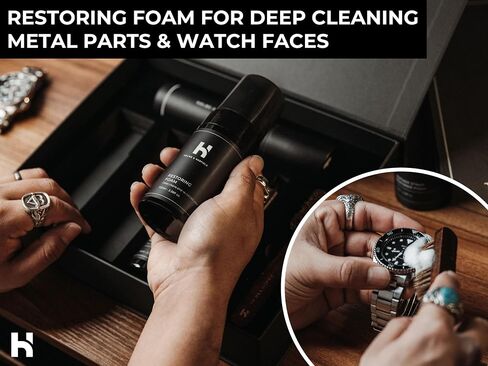 Holme & Hadfield Watch Cleaning Kit – Luxury Crystal & Leather Care Solution | 2 Brushes, Microfiber & Polishing Cloth | Premium Gift Packaging in Kuwait