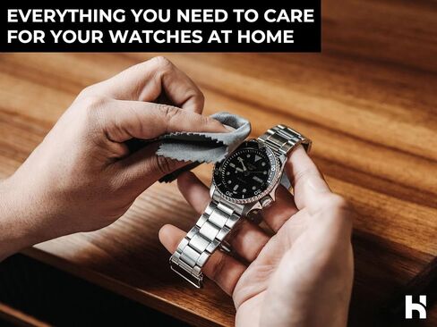 Holme & Hadfield Watch Cleaning Kit – Luxury Crystal & Leather Care Solution | 2 Brushes, Microfiber & Polishing Cloth | Premium Gift Packaging in Kuwait