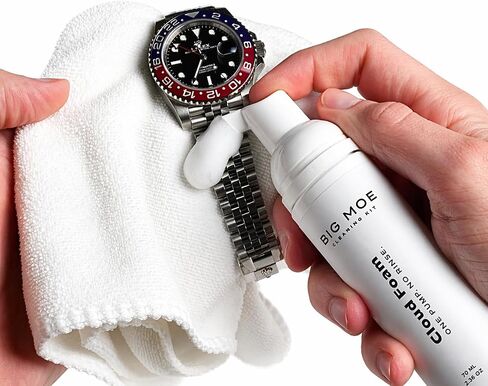 Big MOE Luxury Watch Cleaning Kit – Premium Foam Cleaner for Watches & Jewelry – Includes Brush, Microfiber Cloth & Travel Case – Safe for Stainless Steel, Gold & Luxury Watches in Kuwait