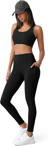 SUNCLOVE 3 Pack Leggings with Pockets for Women High Waisted Tummy Control Soft Yoga Pants Womens Workout Gym Leggings in Kuwait