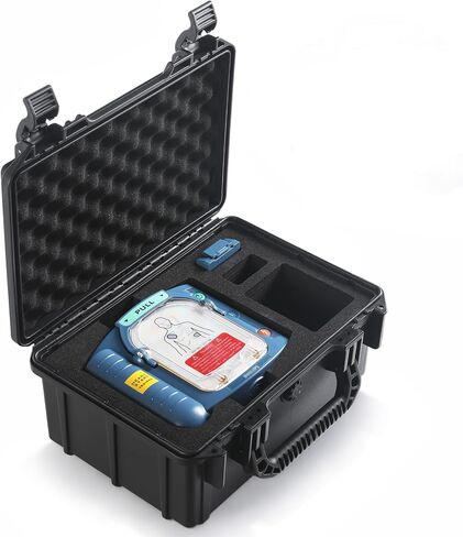 Carry Case for Portable AED Defibrillator & Accessories, Hard Shell Waterproof Protective Case, Compatible with OnSite & Home AED M5066A/M5068A, for Home, Office & Travel Carrying (Case Only) in Saudi Arabia
