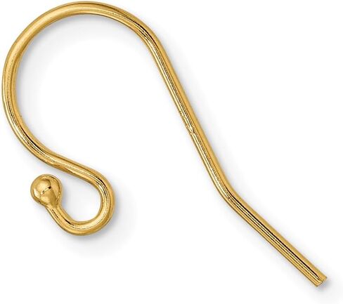 Real 14k Yellow Gold Heavy Ball End Wire Shepherd Hook Component in Kuwait