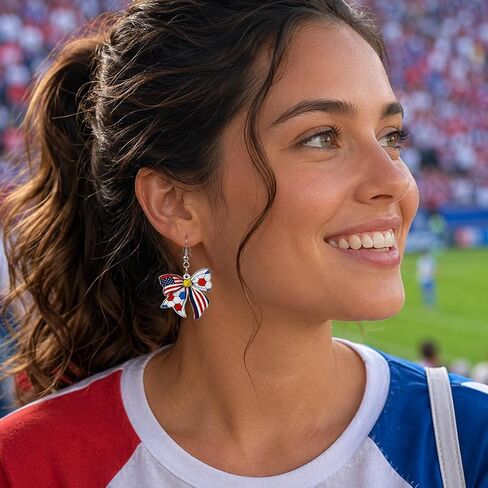 كأس العالم لكرة القدم أقراط قمصان 2026 البضائع كرة القدم العلم الوطني تتدلى أقراط للنساء كرة القدم أمي قميص قبعة الملحقات كرة القدم القوس قطرة القرط لعبة يوم الملابس الرياضية in Kuwait