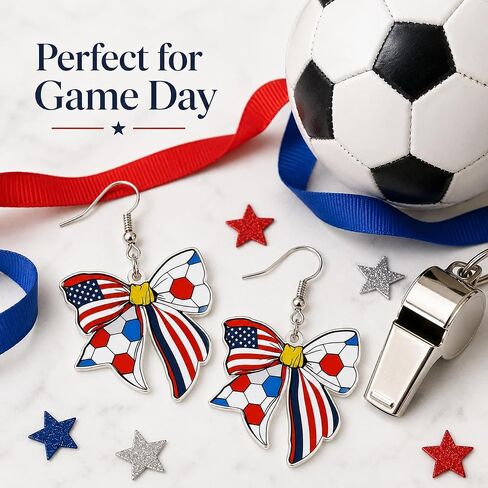 كأس العالم لكرة القدم أقراط قمصان 2026 البضائع كرة القدم العلم الوطني تتدلى أقراط للنساء كرة القدم أمي قميص قبعة الملحقات كرة القدم القوس قطرة القرط لعبة يوم الملابس الرياضية in Kuwait