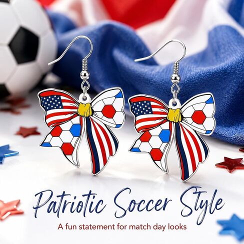 كأس العالم لكرة القدم أقراط قمصان 2026 البضائع كرة القدم العلم الوطني تتدلى أقراط للنساء كرة القدم أمي قميص قبعة الملحقات كرة القدم القوس قطرة القرط لعبة يوم الملابس الرياضية in Kuwait