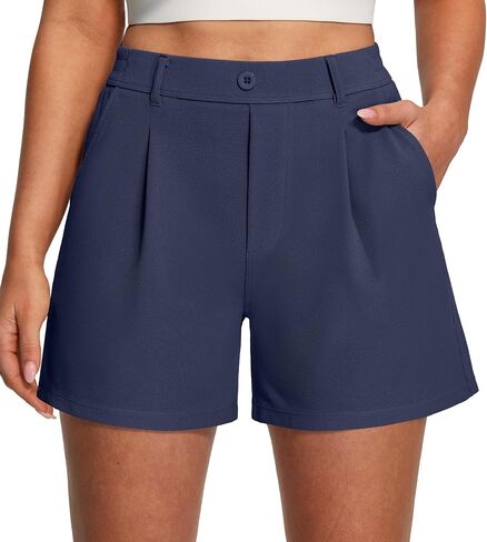 Ewedoos Dress Shorts for Women Stretchy Pull On Dressy Work Shorts with Pockets High Waisted Trouser Shorts Business Casual in Saudi Arabia
