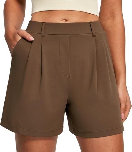 Heathyoga Stretchy Dress Shorts for Women Pull On Womens Shorts Dressy Casual High Waisted Summer Work Shorts Business Casual in Kuwait