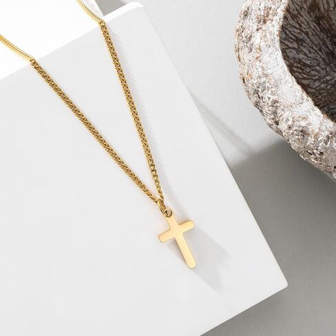 Small Cross Necklace for Boys Baptism Christmas Confirmation Valentines Easter Birthday Gifts to Teens Son Grandson Nephew in Saudi Arabia