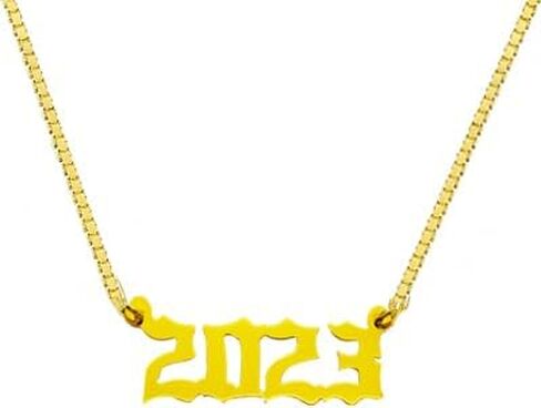 14K Solid Yellow Personalized Number Necklace angel numbers in Kuwait