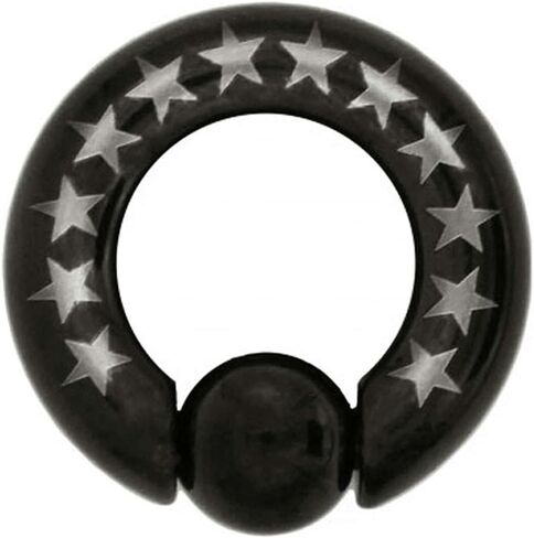 (1 Pair ONLY) MoDTanOiz Ear Weight Steel Ball Closure Dangle Captive Bead Ring Available size 8g (3mm) to 1/2" (12mm) Please Choose Size and Color in Saudi Arabia
