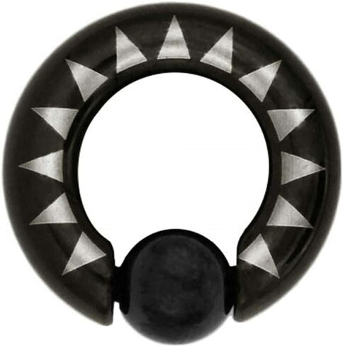 (1 Pair ONLY) MoDTanOiz Ear Weight Steel Ball Closure Dangle Captive Bead Ring Available size 8g (3mm) to 1/2" (12mm) Please Choose Size and Color in Saudi Arabia