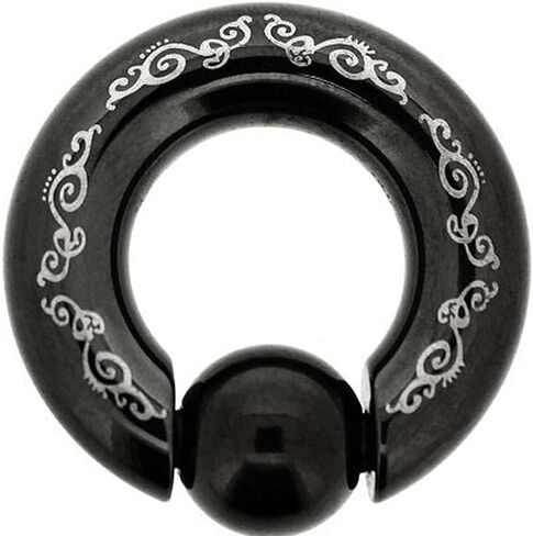 (1 Pair ONLY) MoDTanOiz Ear Weight Steel Ball Closure Dangle Captive Bead Ring Available size 8g (3mm) to 1/2" (12mm) Please Choose Size and Color in Saudi Arabia