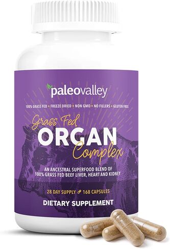Paleovalley Grass Fed Beef Organ Complex - Freeze-Dried Beef Liver, Heart, and Kidney Blend, 1 Bottle in Saudi Arabia