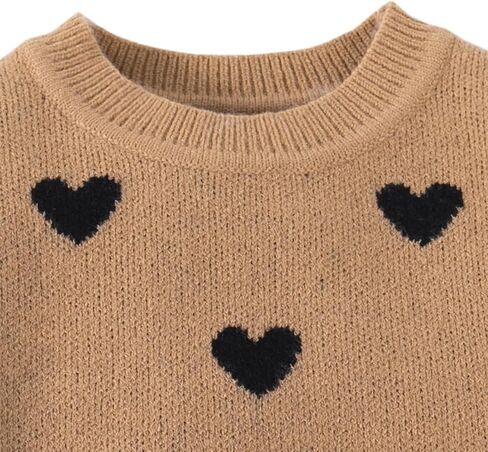 Girls Heart Sweater Fall Winter Top Cute Long Sleeve Knit Pullover Crewneck in Saudi Arabia