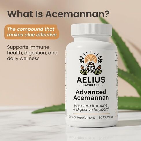 Advanced Acemannan Aloe Vera Capsules – 670mg Proprietary Blend for Immune & Digestive Support - High-Potency, Cold-Extracted Acemannan – 30 Servings in Kuwait