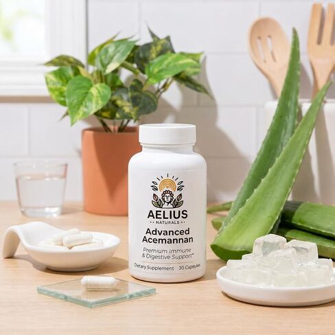 Advanced Acemannan Aloe Vera Capsules – 670mg Proprietary Blend for Immune & Digestive Support - High-Potency, Cold-Extracted Acemannan – 30 Servings in Kuwait